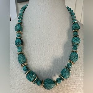 Molded turquoise style bead necklaces